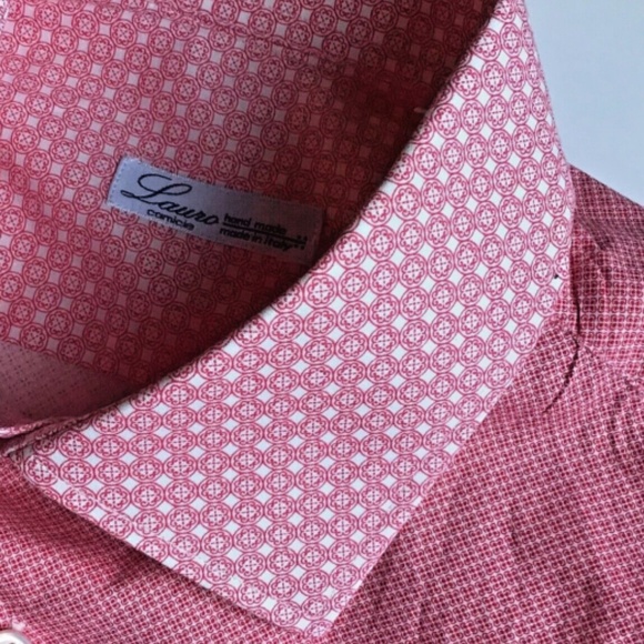 Lauro Lovely pink cotton shirt Sz 15 3/4 ~ 40 handmade in Italy 🇮🇹 - Picture 11 of 11